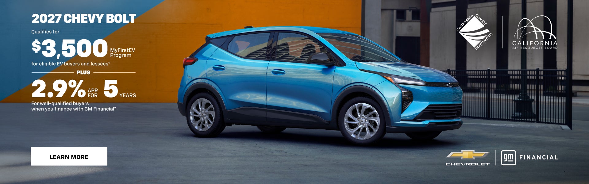 2027 Chevy Bolt. Qualifies for $3,500 MyFirstEV Program for eligible EV buyers and lessees PLUS 2...